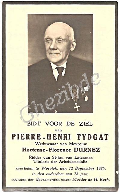 Tydgat Pierre Henri waduwnaar Durnez