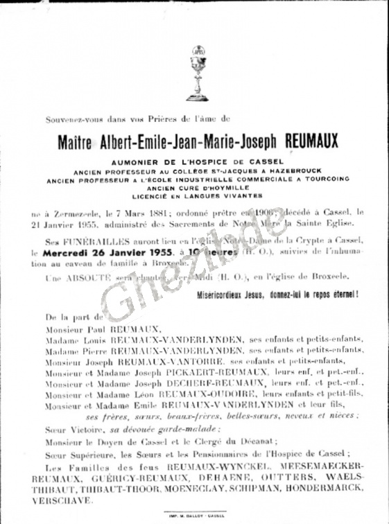 Reumaux Albert Emile Jean Marie Joseph