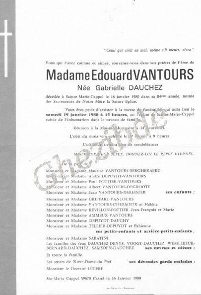 Vantours Maurice Edouard epoux Dauchez