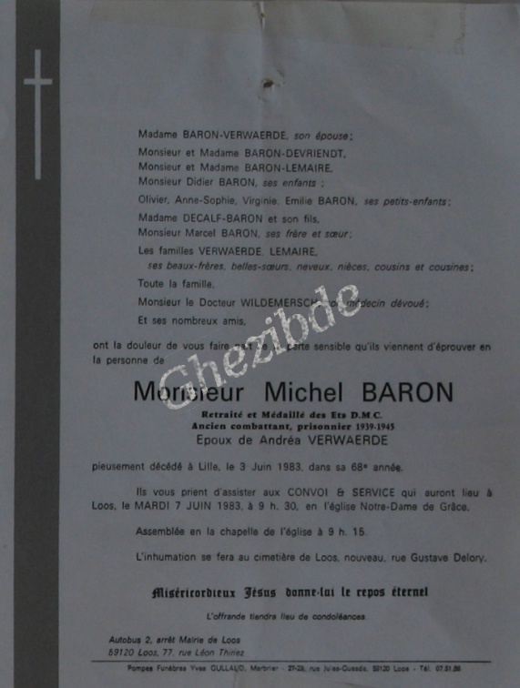 Baron Michel epoux Verwaerde