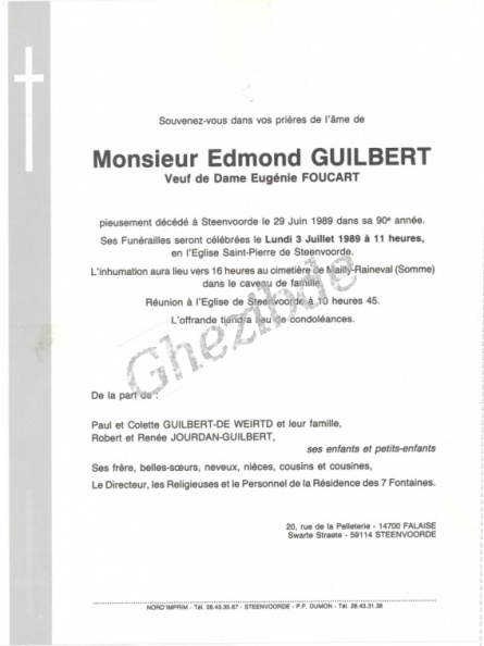 Guilbert Edmond veuf Foucart