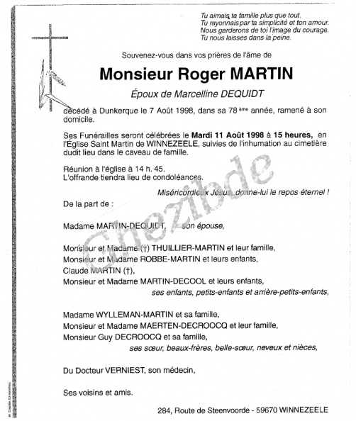Martin Roger epoux Dequidt