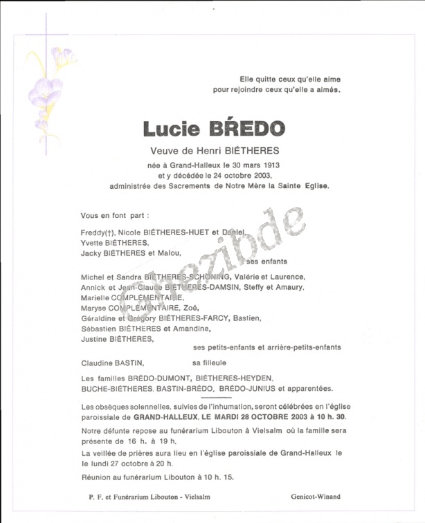 Bredo Lucie veuve Bietheres