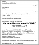 Ghillebaert Marie-Andree epouse Richard