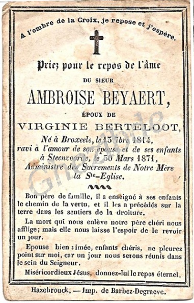 Beyaert Ambroise epoux Berteloot