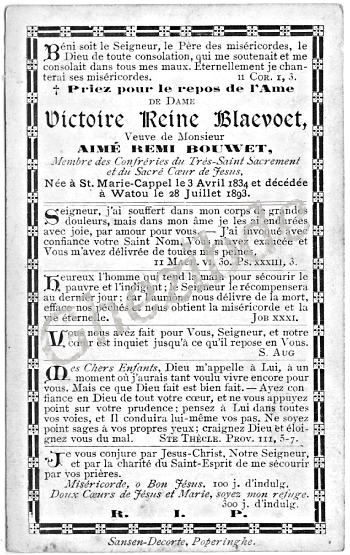 Blaevoet Victoire Reine veuve Bouwet