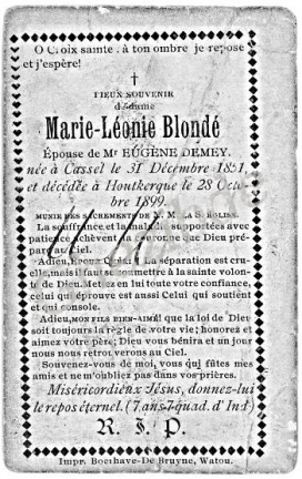 Blonde Marie-Leonie epouse Demey