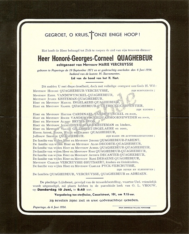 Quaghebeur Honore Georges Corneel echtgenoot Vercruysse