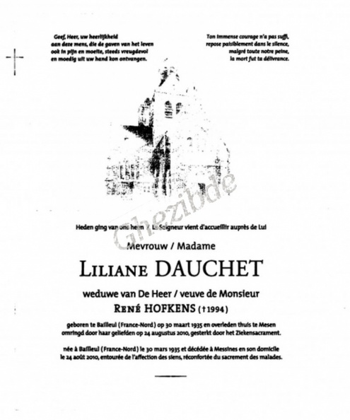 DAUCHET Liliane veuve de René HOFKENS