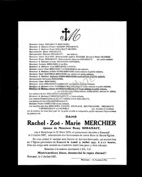MERCHIER Rachel Zoé épouse DERAMAUT