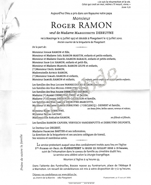 Ramon Roger veuf Debruyne