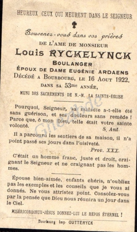 RYCKELYNCK Louis epoux ARDAENS