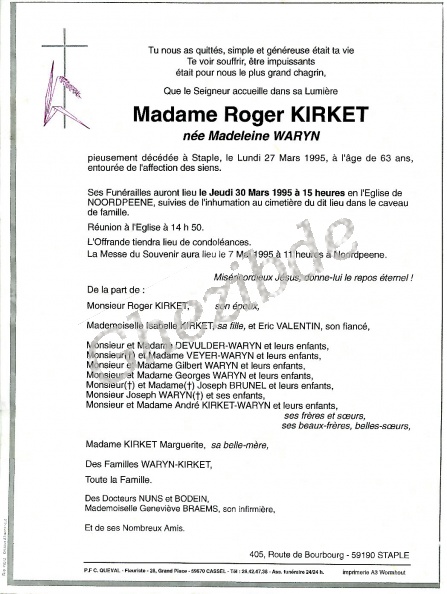 Faire-part Mortuaire WARYN Madeleine épouse KIRKET Roger.jpg