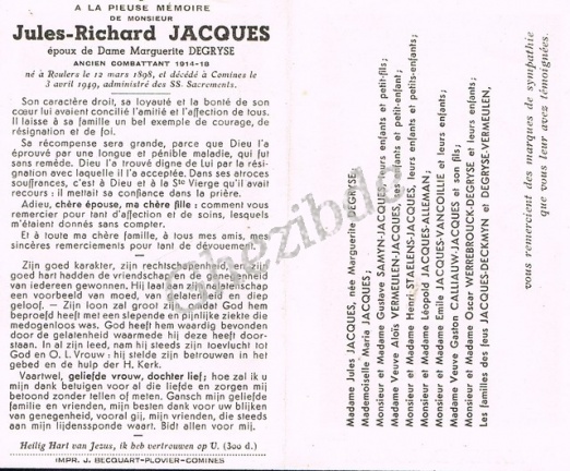 JACQUES Jules Richard epoux DEGRYSE