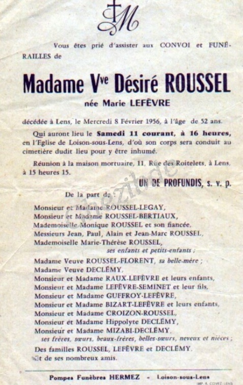 Lefevre Marie veuve Roussel