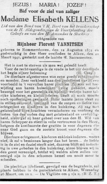 Elisabeth KELLENS ux Florent VANNISTEN o 12-08-1872 a Rommershoven et + 21-03-1941 a Alken.jpg