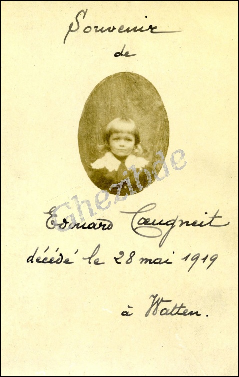 Image Mortuaire COEUGNEIT (COEUGNIET) Edouard - Watten Nord